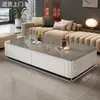 2025 Nueva Mesa de Centro Sala de Estar Hogar Gama Alta Accesible Lujo Popular Rectangular Pizarra Mesa de Centro Gabinete de TV Combinación