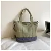 Bolsa de Lienzo Japonesa Personalizada de Alto Estilo 2026, Moderna y Sencilla, Gran Capacidad, Adecuada para el Trabajo y los Viajes Diarios, Bolso de Mano con Contraste de Color
