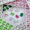 Manicure K9 Retangular Canto Arredondado Diamante Alta Qualidade Ovo de Pombo Denier Formato Oval Fundo Pontiagudo Diamante Cristal Vidro Acessórios para Unhas