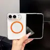 Adecuado para Funda de Teléfono Móvil Iphone18Duo, Funda Magnética Plegable de Alta Transparencia para Apple 18D, Anticaídas, Funda Protectora Transparente Integral