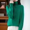 Suéter de gola alta feminino simples pulôver camada base malha solto casual moderno peça íntima camada base malha top