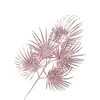 Nuevo Ventilador de Hoja de Palma con Lentejuelas de 5 Puntas de Amazon Rama de Hoja Decoración del Hogar Suministros para Bodas Plantas Artificiales Hojas Artificiales Navidad