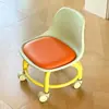 Banqueta doméstica de rodinhas universal, banqueta baixa com rodas, um item essencial para pais com filhos, banqueta infantil com rodas, banqueta redonda preguiçosa, cadeira com encosto
