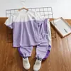 Camisetas Infantis de Manga Curta, Roupas de Secagem Rápida para Meninos, Calças Esportivas de Verão para Meninas, Novas Roupas Esportivas Infantis de Verão de Tamanho Médio e Grande