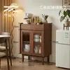 Aparador de Madera Maciza, Gabinete de Café, Pequeño Gabinete Lateral Integrado de Montaje en Pared, Gabinete de Té, Barra de Agua, Gabinete de Almacenamiento para Sala de Estar