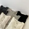 Vibe descontraída estilo coreano! Novo modelo outono 2026, amigo da pele e confortável, cardigã de malha versátil casual de manga longa com gola redonda para mulheres