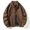 Chaqueta de Cuero para Hombre Estilo Retro Americano Transfronteriza Primavera y Otoño Canalla Guapo Solapa Maillard Usar Chaqueta Casual de Alta Gama