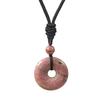 Colgante de Jade de Cristal Natural al por Mayor Moda Estilo Étnico Hebilla Segura Colgante para Hombre y Mujer Joyería Collar de Cristal