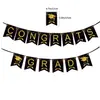 Set de Vajilla para Fiesta de Temporada de Graduación 2026 Negro Platos de Papel para Adultos Vasos de Papel Pancarta de Graduación Mantel de Mesa para Fiesta Pe