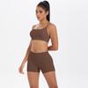 Novo Conjunto Esportivo de Ioga Casual ao Ar Livre com Sensação de Nuvem, Secagem Rápida, Justo, Costas Cruzadas, Shorts para Quadril, Conjunto de Fitness