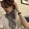 Bufanda Cálida Maomao de Conejo Rex Estilo Coreano Versátil para Mujer Bufanda de Imitación Otoño e Invierno Celebridad de Internet Bufanda Cruzada de Felpa Tejida para Mujer