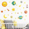 Adhesivos de pared luminosos con patrón de nueve planetas solares y estrellas para comercio exterior transfronterizo de Amazon, pegatinas decorativas para pared al por mayor