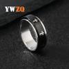 Anillo giratorio de acero inoxidable europeo y americano para hombre, anillo de cruz de personalidad de moda, anillo de moda hip hop, joyería