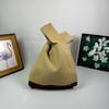 Bolso de Mano para Mujer del Festival del Bote del Dragón Panda, Bolso Cubo Tejido, Estilo Coreano y Japonés Versátil, Bolso Tote Casual, Bolsa para el Almuerzo, Lindo y Divertido