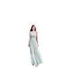 Vestido Largo de Verano para Mujer con Nuevo Diseño Jacquard Súper Elegante, Estilo Resort Francés, Ceñido a la Cintura, Adelgazante, Elegante, Acampanado, sin Tirantes