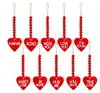 Decoración creativa para el Día de San Valentín, cuentas de madera, manualidades en forma de corazón, colgante, boda, suministros para decoración de paredes de bodas, cuentas