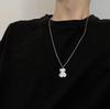 Colar Minimalista de Urso Fosco Doce-Frio Pingente Personalizado Semitransparente Acessório de Moda Hip-Hop para Estudantes