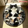 Alfombrilla de suelo de terciopelo de cristal con forma de gato de dibujos animados más vendida de TEMU, alfombrilla absorbente para pies de baño, alfombra engrosada para dormitorio