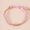 2026 Nuevo Modelo Festival de Medio Otoño Nudo Flor de Durazno Cuerda de Colores Tejido a Mano DIY Pulsera Tejida con Cuentas Regalo de Vacaciones Al por Mayor