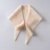 Cachecol de tricô feminino 100% caxemira pura estilo coreano, macio e quente, design triangular, aquecedor de pescoço grosso, acessório versátil