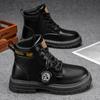 Botas Martin para Hombre de Gran Tamaño Transfronterizas, Botas Amarillas Retro de Caña Alta Estilo Británico, Botas de Trabajo con Suela Gruesa que Aumentan la Altura