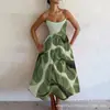 Nuevo vestido de tirantes casual, elegante y con estilo, estampado digital transfronterizo para mujer, vestido de verano