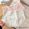 10A Antibacteriano Nova Renda Doce e Fresca Roupa Íntima para Meninas Algodão Puro Entrepernas Estendido Confortável Respirável Calcinhas para Meninas Jovens