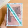 Bolsa de Armazenamento de Malha com Bolinhas e Zíper Diagonal Criativo, Grande Capacidade, Estilo Ins, Bolsa de Maquiagem Compacta e Portátil, Multifuncional
