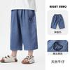 Calças Cropped para Meninos Calças de Verão com Ar Condicionado 2026 Novas Roupas Infantis Jeans para Crianças Pequenas Estilo Fino de Verão