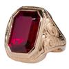 Joyería Transfronteriza Europea y Americana, Anillo de Gema Roja Cuadrada Geométrica Moderna, Anillo Versátil para Ropa de Trabajo de Negocios para Hombre