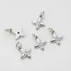 2 Peças de Pingentes Cruz Estrela com Banho de Ouro 14K Cor Duradoura Incrustados com Diamantes para Pulseira de Miçangas DIY Colar Brincos Atacado