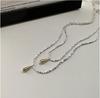 Collar de Cadena para Clavícula con Diseño de Nicho de Personalidad Coreana Simple Color Contraste Oro y Plata Moda Femenina ins