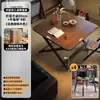 Mesa de comedor plegable de madera maciza, rectangular, para apartamentos pequeños, mesa y sillas de comedor para uso doméstico, modelo nuevo 2025, adecuada para viviendas de alquiler