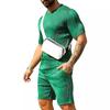 2024 Amazon Transfronterizo Europeo y Americano para Hombre Camiseta Manga Corta Shorts Conjunto de Dos Piezas Jacquard Moderno Casual Traje Deportivo