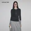 Conjunto elegante de ANNACHIC: un look de dos piezas con una camiseta de manga larga color block/usada como capa exterior/capa interior ajustada/camisa base