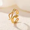 Anillo Abierto de Acero Inoxidable Oro de 18K Serpiente para Mujer Anillo Impermeable de Acero de Titanio Europeo y Americano Transfronterizo Serpiente Pulsera Hip-hop