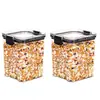 Frasco sellado para uso doméstico, caja de almacenamiento de cocina para granos y cereales, recipiente de plástico de grado alimenticio para bocadillos, nueces y té