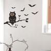 Novo Halloween halloween054 Black Owl Branch Bat Home Adesivo de parede decorativo