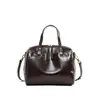 Bolso de Mano de Alta Gama Personalizado para Mujer, Bolso Boston Cruzado de un Solo Hombro Versátil y Casual de Piel de Vaca de Primera Capa de Gran Capacidad