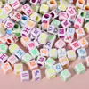 Cuentas Acrílicas Niños Educación Temprana Cuentas con Letras Bisutería Joyería Creativa Cuadradas Redondas Planas Cuentas Accesorios para Joyería DIY