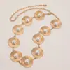 Cadena de Cintura Minimalista de Doble Disco de Perlas Estilo Ins de Gama Alta, Cadena de Cintura Geométrica Versátil y Elegante para Mujer