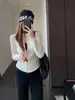 Costura tridimensional, favorecedor de la figura, corte ajustado, retiene el calor, suave y cálido, chaqueta de cuello alto, top para mujer, nuevo para otoño e invierno