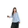 Colección Otoño 2026: Camisa Dulce de Estilo Francés para Tallas Grandes con Volantes y un Diseño Único de Plisados