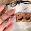 Pendientes de Gota de Agua Pendientes Fríos Estilo Hong Kong Ins Stud para Oreja en Forma de Arco C Círculo de Temperamento Popular en Internet Gancho para Oreja Pequeño Simple
