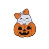 Novo conjunto de broches criativos fofos de Halloween, pequenos presentes fofos, abóbora, casa mal-assombrada, fantasma, acessórios de bolsa de morcego