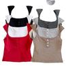 7611 # Chaleco Sexy, de Moda, Dulce y Picante, Almohadilla para Sujetador de Tirantes de Manga Corta, Chaleco Ajustado y Top Adelgazante para Ropa Interior y Exterior