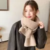 Cachecol Tricotado Cor Pura Coreano Moda Quente Versátil Lã Cachecol Outono Inverno Mistura de Lã