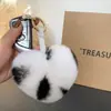 Colgante de Bolsa Lindo con Forma de Corazón de Piel de Conejo Llavero de Corazón de Felpa Bola de Piel con Forma de Corazón de Gama Alta Venta al por Mayor desde el Fabricante