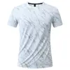 Camiseta Esportiva Popular Transfronteiriça de Verão Masculina Manga Curta Secagem Rápida Moda Europeia e Americana Roupa Casual Corrida Fitness Treinamento