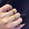 Anillo de Oro Puro 999 para Mujer, Estilo Nuevo, Anillo Trenzado de Cuerda Tejida Hecho a Mano, 24K, Venta al por Mayor para Regalos